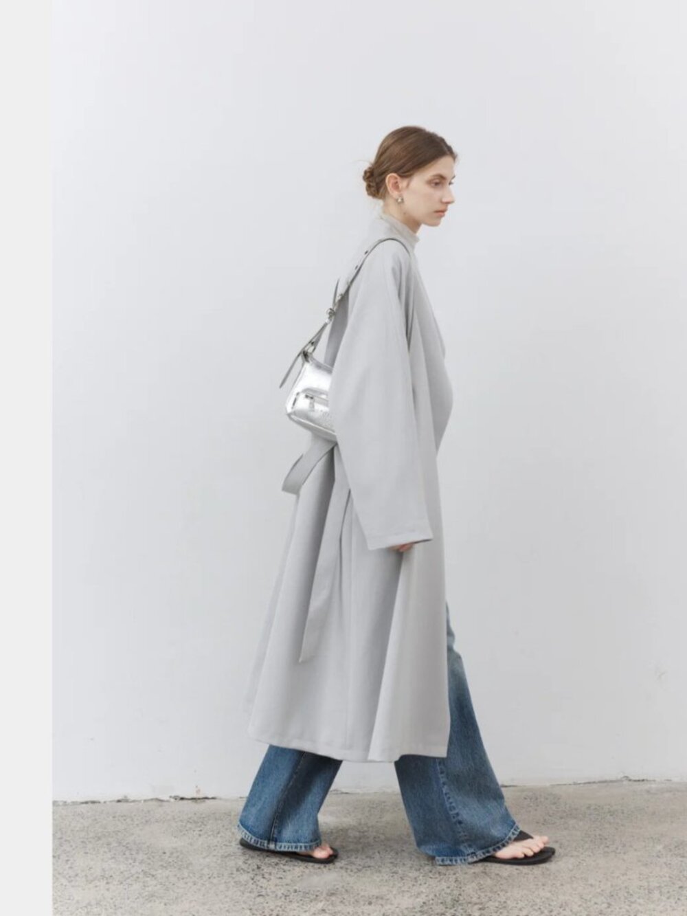 Tageechita Japan SMOOTH FLARE LAPEL TRENCH. NWT - Picture 13 of 14